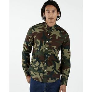 NEW Mens S LEVIS CLASSIC No Pocket Shirt Long Sleeve Cotton 35616-0021 Camo Gree